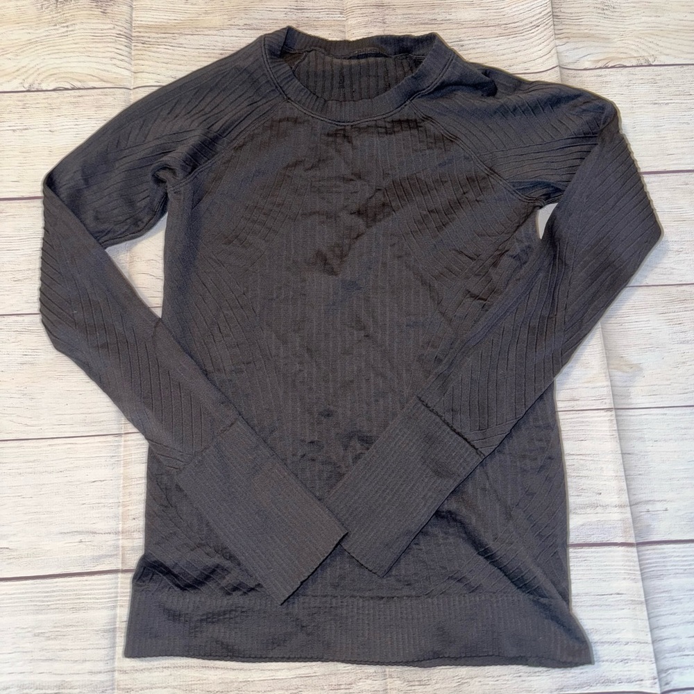 lululemon athletica Long Sleeve Ribbed Top in Black